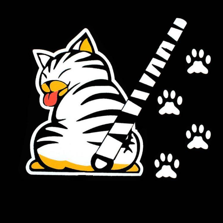shopping אביזרי חוץ לרכב 3D Car Stickers Cartoon White Cat Moving Tail Rear Window Wiper Reflective Decals