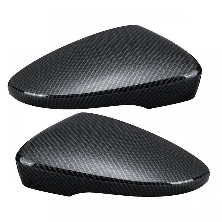 shopping אביזרי חוץ לרכב Car Door Wing Rearview Mirror Cover Carbon Black Pair for VW Passat Scirocco Beetle CC Eos