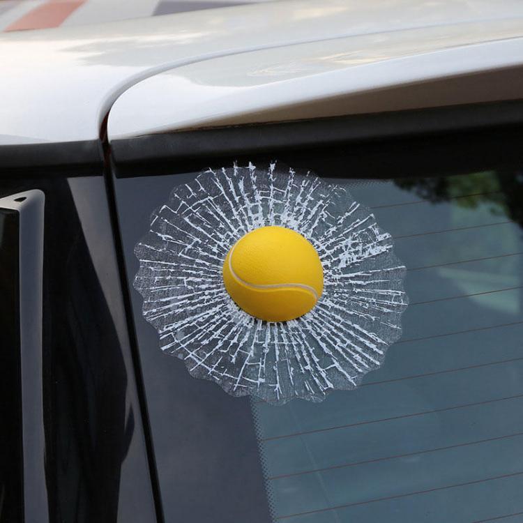 shopping אביזרי חוץ לרכב Creative Waterproof  PVC 3D Car Window Stickers Tennis Ball Hits Car Body Decal