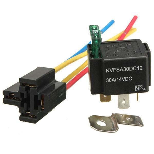 shopping תיקון הרכב ותחזוקה Pre Wired 4/5 Pin Relay Mounting Base Socket Holder With 30A 14V Fused 4-Pin