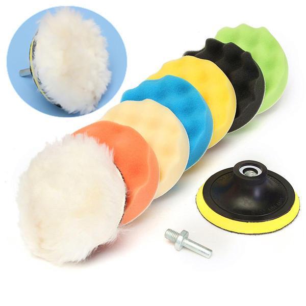 shopping תיקון הרכב ותחזוקה Drillpro 8pcs 4inch Sponge Polishing Waxing Buffing Pads Kit Compound Polishing Car Drill