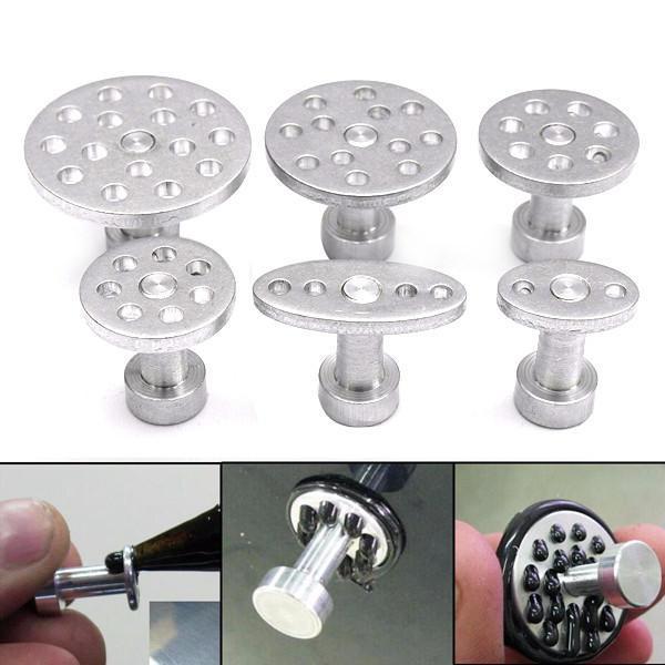 shopping תיקון הרכב ותחזוקה 6pcs Aluminum PDR Pulling Puller Tabs Paintless Dent Hail Buckle Car Repair Tools
