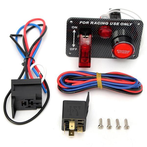 shopping תיקון הרכב ותחזוקה 12v Racing Car Engine Start Push Button Toggle Ignition Switch Panel
