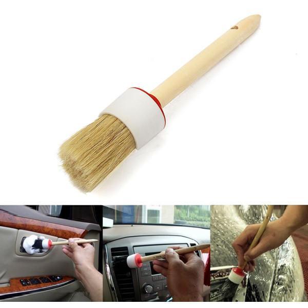 shopping תיקון הרכב ותחזוקה Wooden Handle Wax Brush Round Paint Chalk Oil Bristle Tool Kit for Coating Clearning