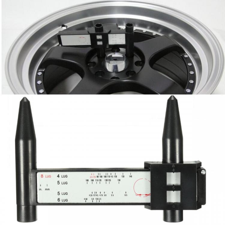 shopping תיקון הרכב ותחזוקה 4 5 6 8 Lug Wheel Bolt Pattern Gauge Tool Quick Measuring Measurement Black