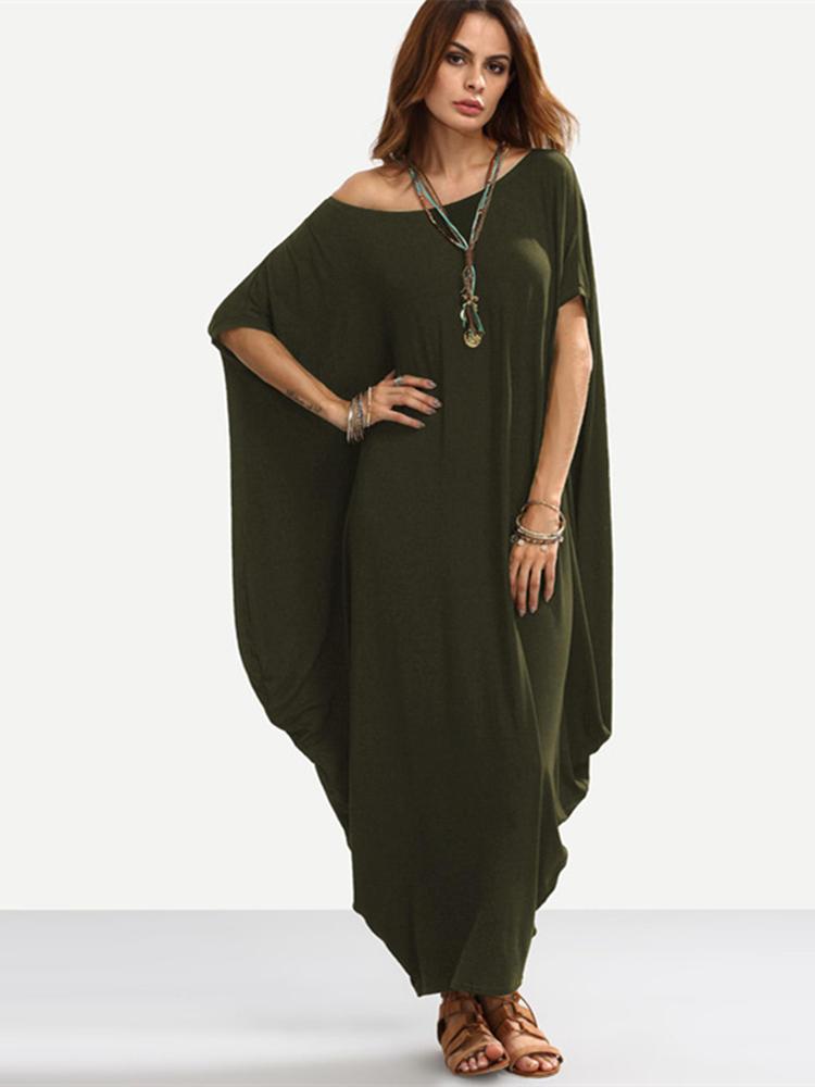 shopping שמלות Sexy Women Off Shoulder Loose Casual Maxi Dress