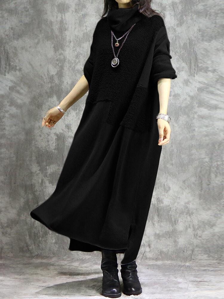 shopping שמלות Women Casual Solid Color Long Sleeve Maxi Dress