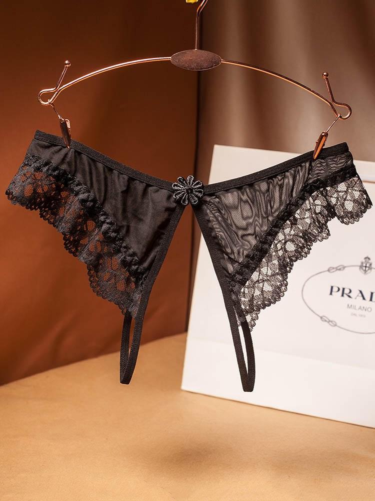 shopping הלבשה תחתונה Lace See Through Attractive Underwear Low Waisted Thong Panties