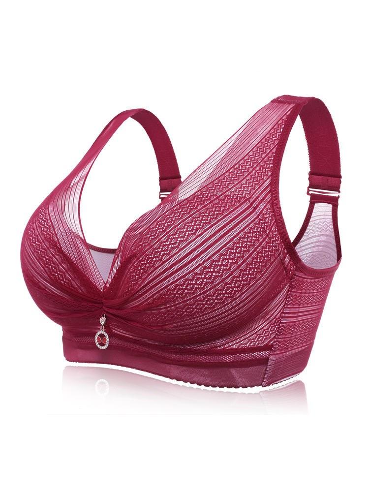 shopping הלבשה תחתונה Plus Size Wireless Deep Plunge Gather Back Shaping Longline Bra