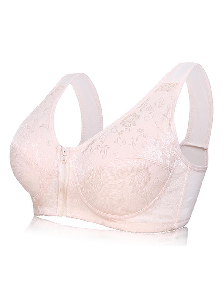 shopping הלבשה תחתונה Front Zipper Cotton Full Coverage Wireless Womens Bra