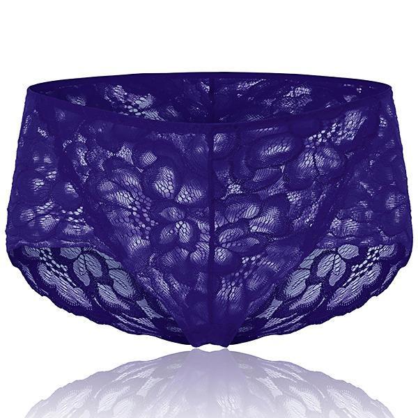 shopping הלבשה תחתונה Women Plus Size Lace Pierced Stretchy Comfy Soft Panties