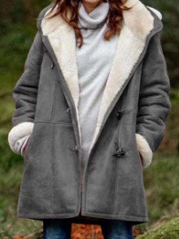 shopping מעילים וג׳קטים Casual Hooded Cotton Blend Thick Coats