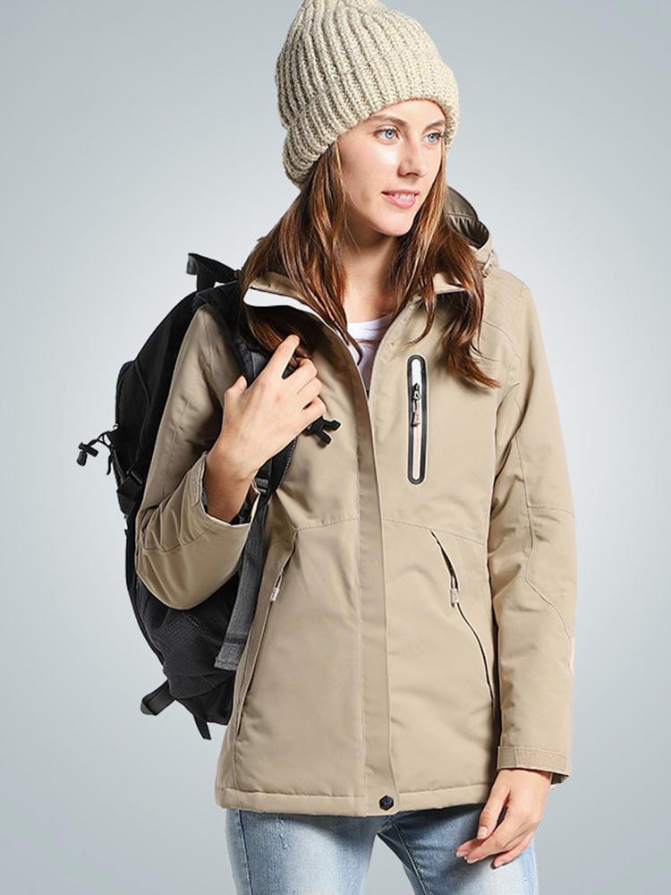 shopping מעילים וג׳קטים Woman Electronic USB Heated Jacket Intelligent Heating Hooded Work Motorcycle Skiing Riding Coats