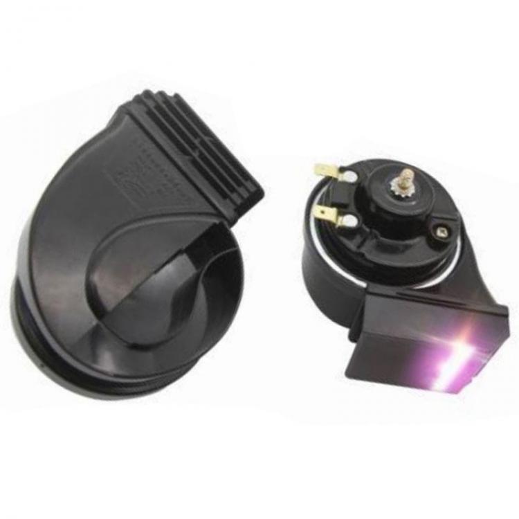 shopping אזעקה ומערכת אבטחה לאופנוע 12V 10A 110db 50W Motorcycle Snail Horns With LED Lamp Steel