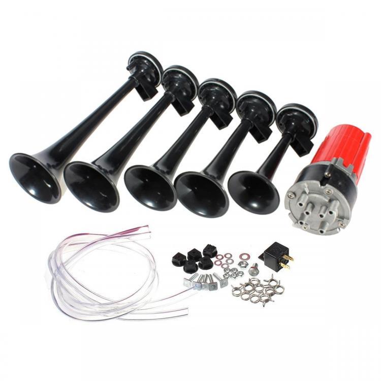 shopping אזעקה ומערכת אבטחה לאופנוע 12V 5 Trumpet Musical Dixie Car Air Horn Dukes of Hazzard For Car Truck Boat