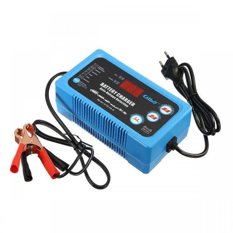 shopping מטענים ומתאמים 6V/12V LCD Display Lead Acid Battery Charger Maintain Automatic Intelligent Pulse Repair