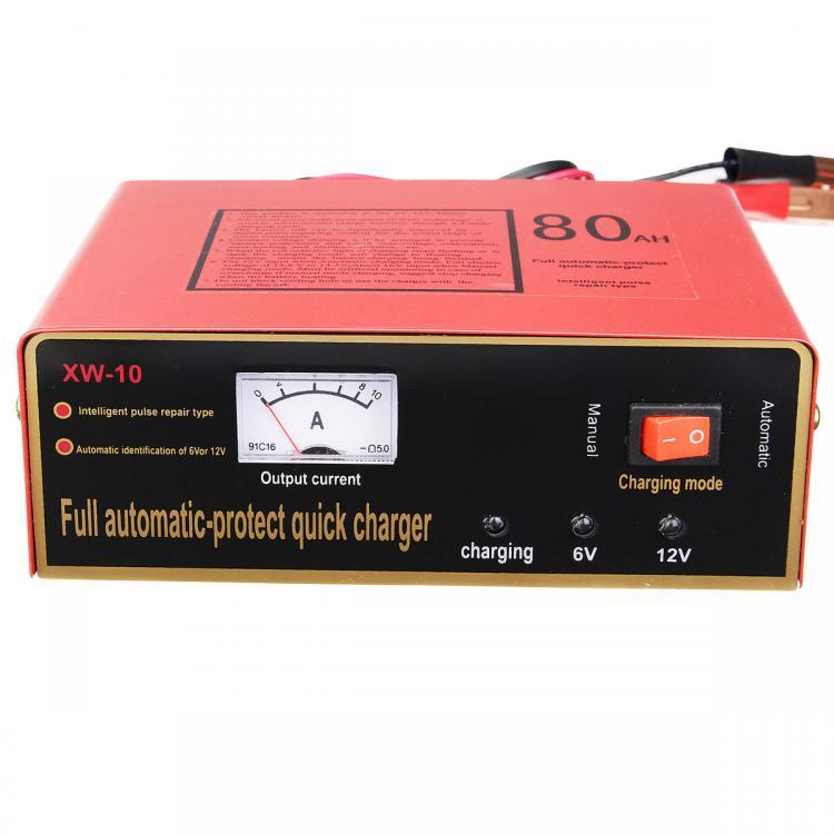shopping מטענים ומתאמים 220V 6V/12V 80AH Car Motorcycle Intelligent Battery Charger Full Automatic Negetive Pulse