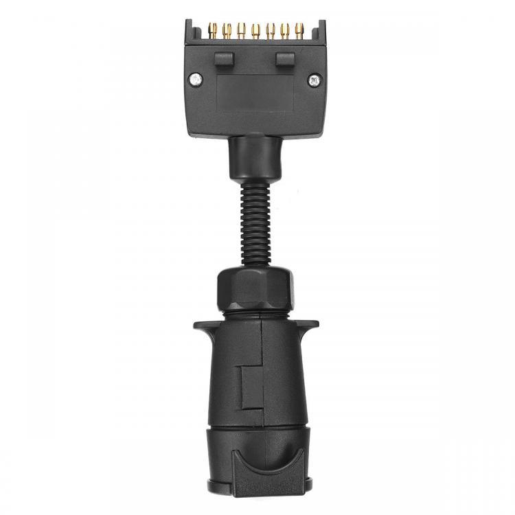 shopping מטענים ומתאמים 7 Pin Flat Male To 7 Pin Round Female Trailer Adapter Electric Towing Converter
