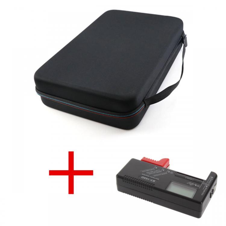 shopping מטענים ומתאמים Battery Tester + Battery Storage Case Carrying Bag For AA AAA C D 9V Battery Box