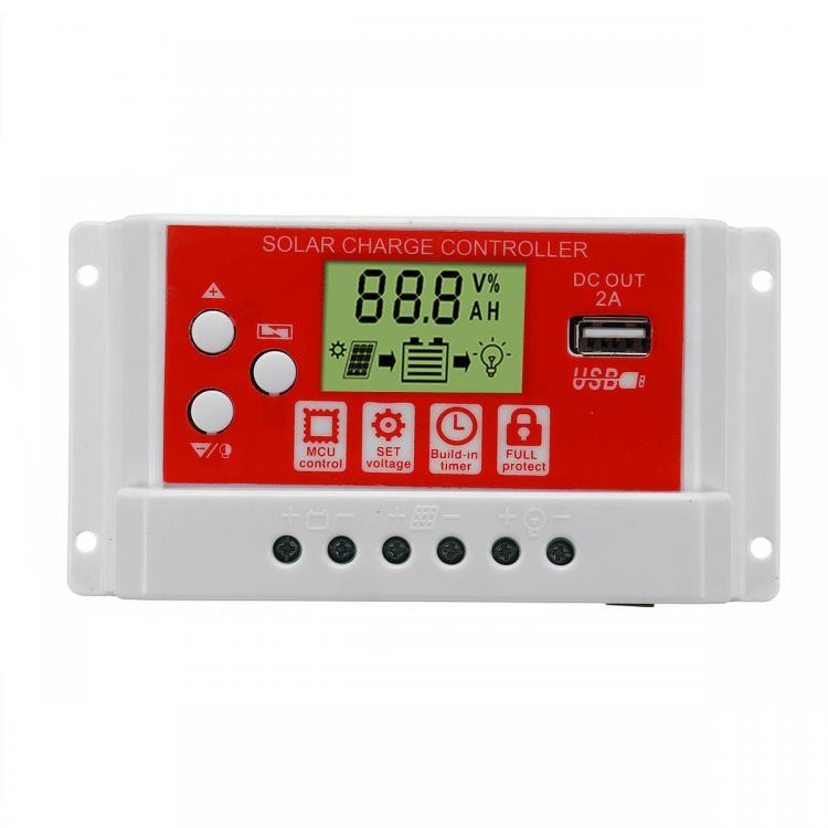 shopping מטענים ומתאמים 30A 12V/24V Solar Panel Battery Regulator Charging Controller 3-Stage PWM LCD