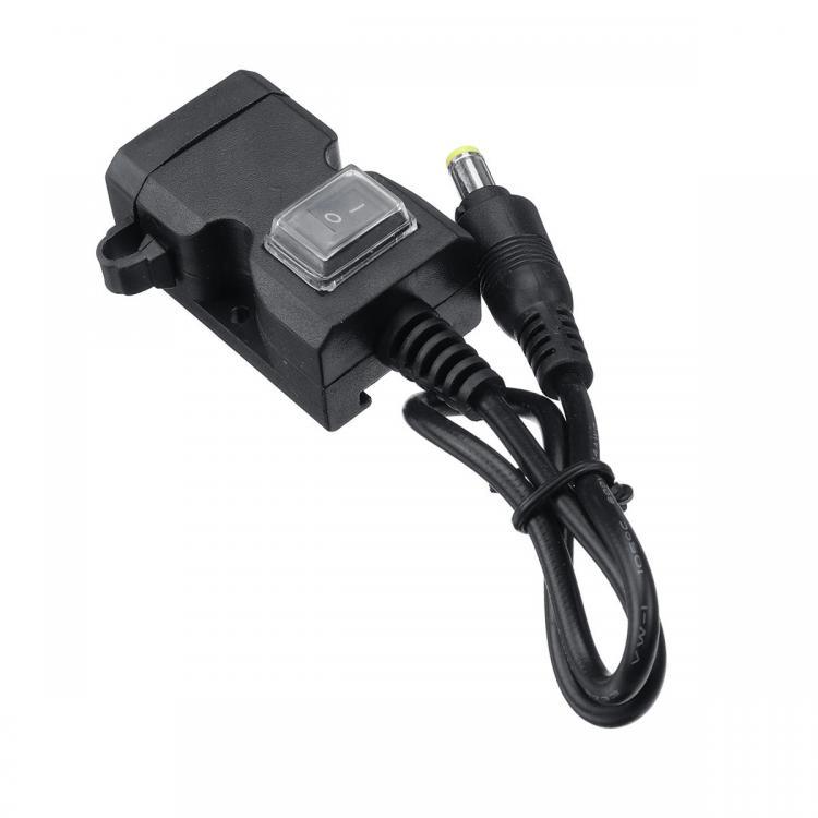 shopping מטענים ומתאמים 12-24V Dual USB Motorcycle Handlebar Charger Socket Switch Mount Waterproof Bike