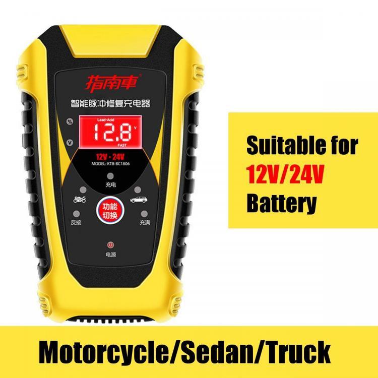shopping מטענים ומתאמים 12/24V 6/3A Repair LCD Display Battery Charger For Motorcycle Boat Car Electric Bicycle Bike Scooters