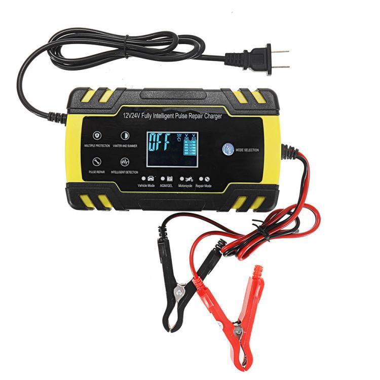 shopping מטענים ומתאמים Enusic&trade; 12/24V 8A/4A Touch Screen Pulse Repair LCD Battery Charger For Car Motorcycle Lead Acid Battery Agm Gel Wet