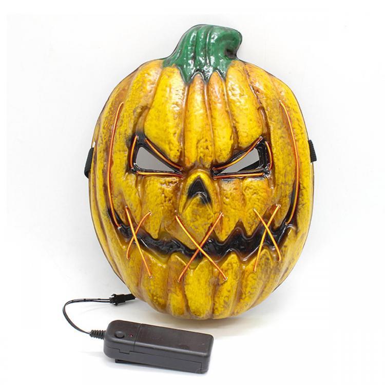 shopping מסיכה לפנים לאופנוענים 3 Flash Modes Halloween Pumpkin Light Up Mask LED Flash Cosplay Costume Party