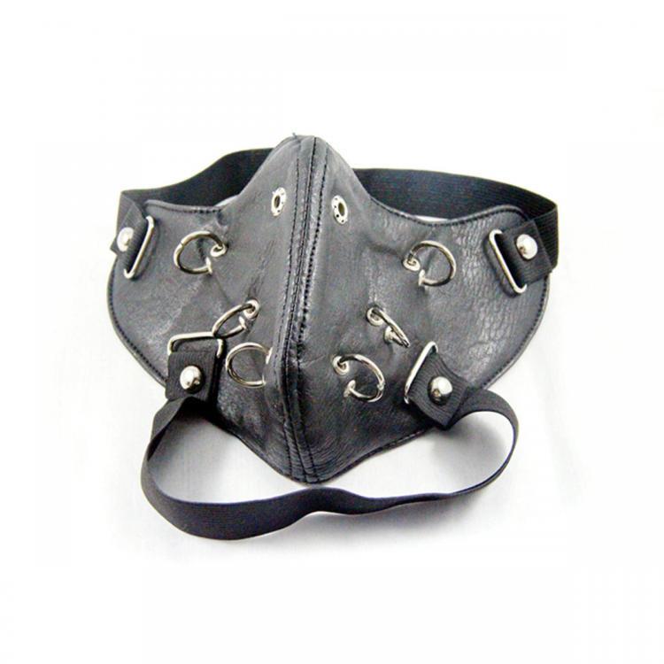 shopping מסיכה לפנים לאופנוענים Half Face Punk Rivet Mask Cosplay Leather Halloween Masquerade Party