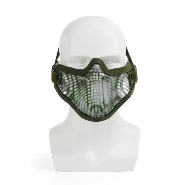 shopping מסיכה לפנים לאופנוענים Airsoft Mask Half Face Metal Mesh Tactical Protective Cover CS Mototcycle Gear