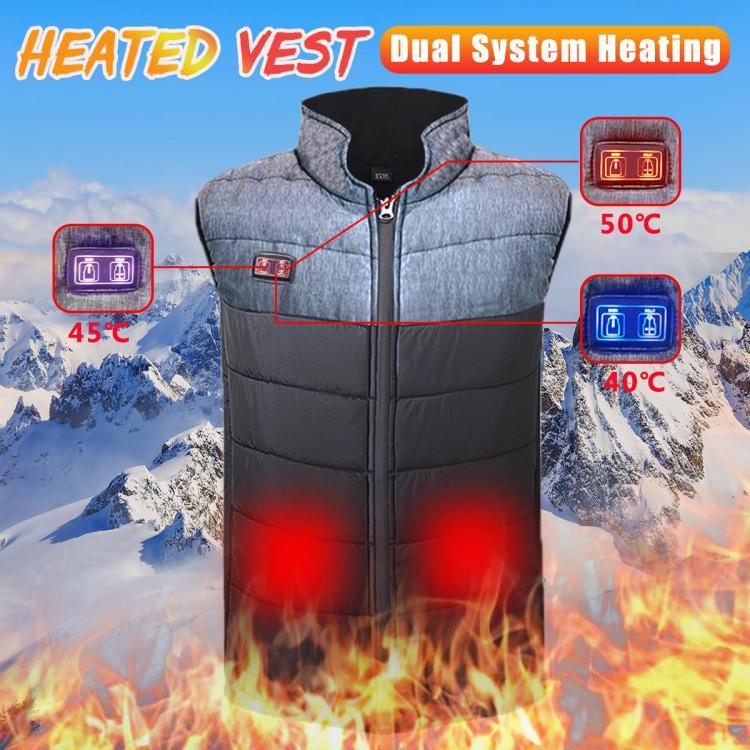 shopping בגדי רכיבה לאופנוע Dual System Heating Vest Men Wome USB Chargingn Heat Vest Jacket Thermal Coats Warmer