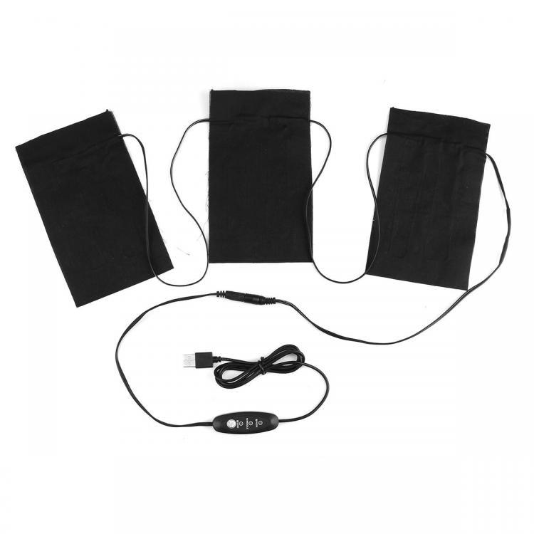 shopping בגדי רכיבה לאופנוע 8.5W 5V 2.1A USB Heating 4 Pads 3 Gears Thermal Vest Heated Jacket Motorcycle Warm Winter