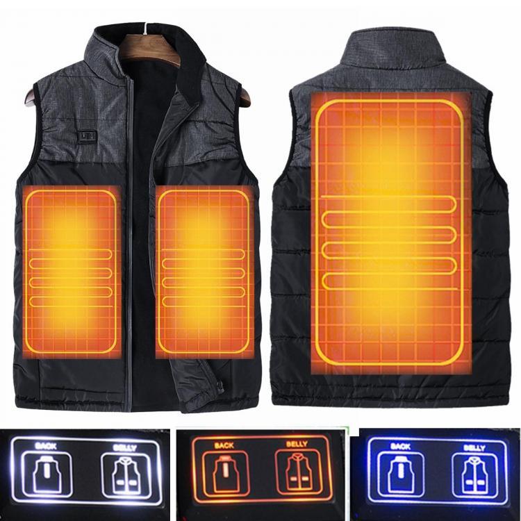 shopping בגדי רכיבה לאופנוע Dual Control Electric Vest Heated Outdoor Jacket USB Warm Up Heating Pad Winter Body Warmer