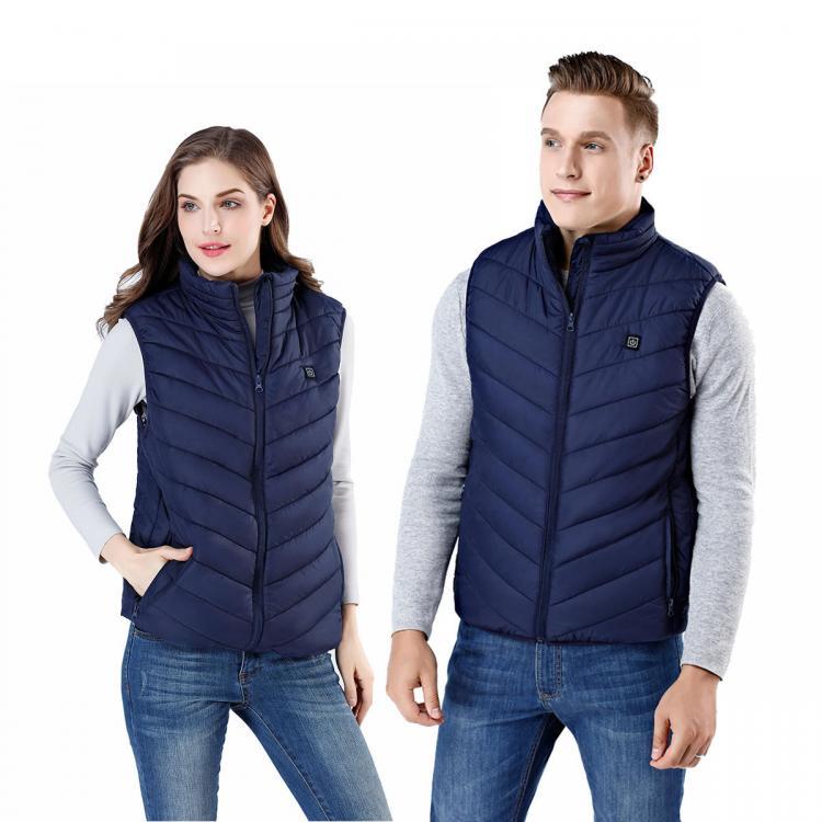 shopping בגדי רכיבה לאופנוע 9 HeatingPads Blue USB Men Women Electric Heated Vest Jacket Coat Washable Warm