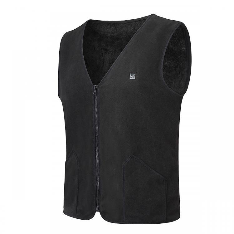 shopping בגדי רכיבה לאופנוע Intelligent Winter Electric Heated USB Sleeveless Waistcoat Heating Jacket Temperature Control Full Zipper Black