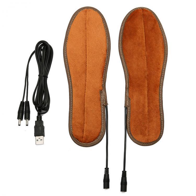 shopping בגדי רכיבה לאופנוע 5V 8W Electric Heated Shoe Insole Warm Socks Foot Heater USB Winter Warmer 36-45