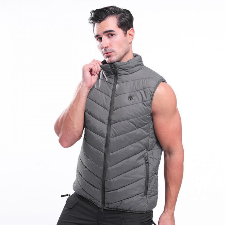 shopping בגדי רכיבה לאופנוע Electric Waistcoat Heated Cloth Jacket USB Thermal Warm Heated Coats Pad Body Warmer Gray