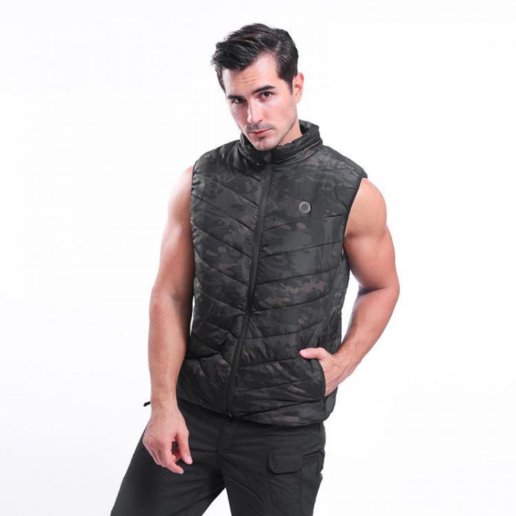 shopping בגדי רכיבה לאופנוע Electric USB Heated Waistcoat Three-speed Thermostat Coats Outdoor Sports Body Warmer Camouflage