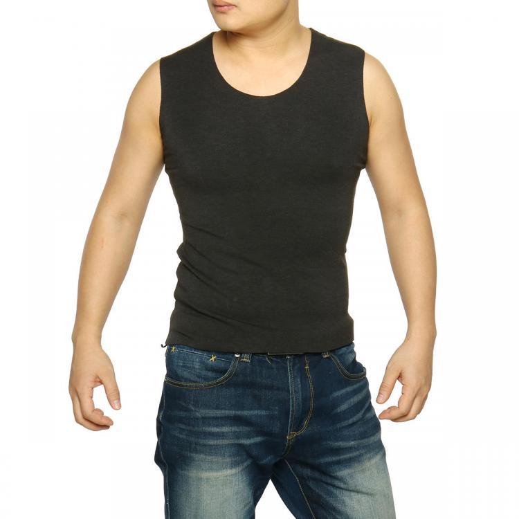 shopping בגדי רכיבה לאופנוע Men Round Neck Waistcoat Warm Heat Holder Thermal Underwear Sleeveless Top Blouse Underclothes