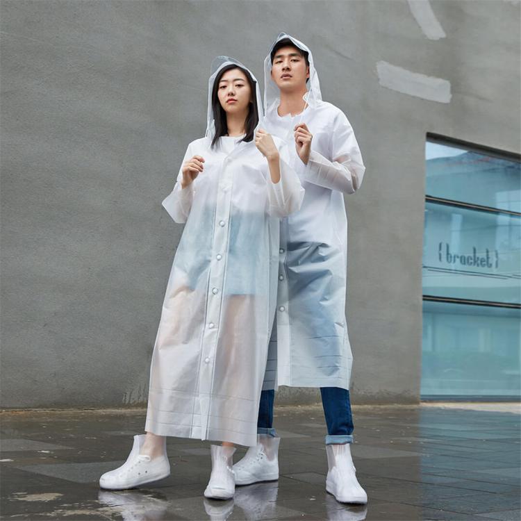 shopping בגדי רכיבה לאופנוע Frosted Transparent Rain Coat Raincoat With Detachable Hat Casual Cut For Men And Women from xiaomi youpin