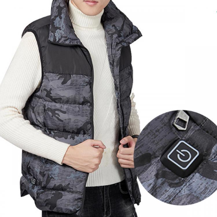 shopping בגדי רכיבה לאופנוע Electric Vest Heated Cloth Jacket USB Warm Heating Pad Body Winter Warmer Gray