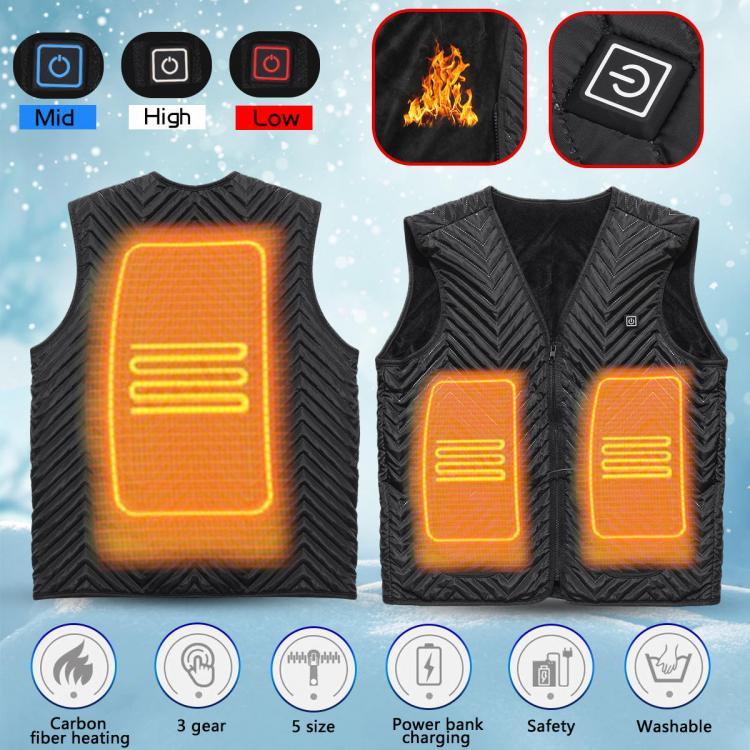 shopping בגדי רכיבה לאופנוע M/L/XL/2XL/3XL 3 Gear Unisex Thermostatic 5 Pads Heating USB Intelligent Heated Sleeveless Vest