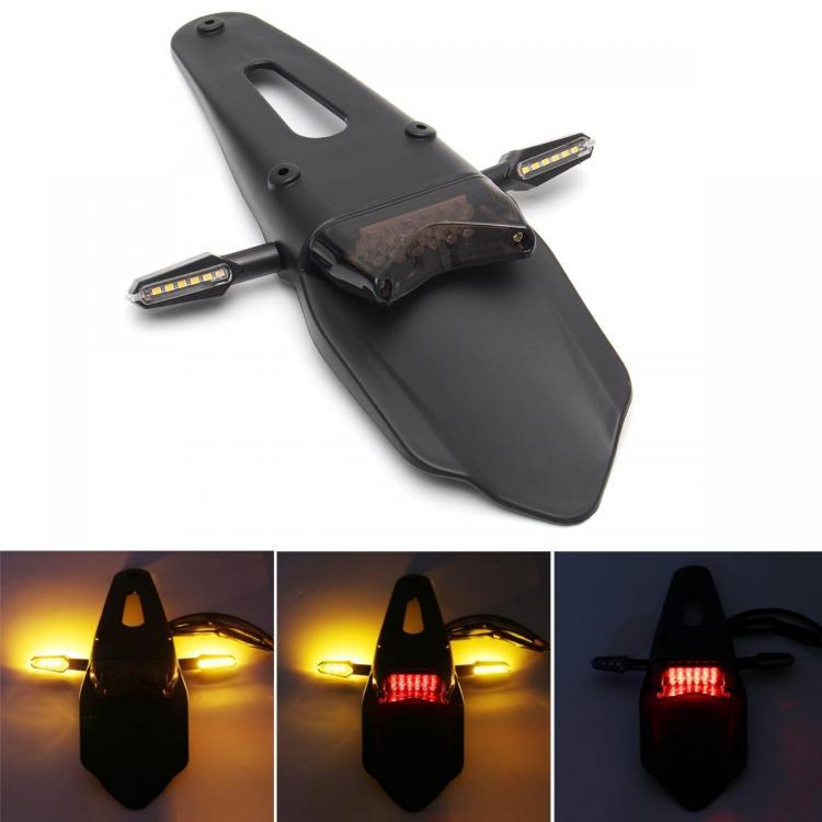 shopping אורות לאופנוע 12V Universal Motorcycle Enduro LED Rear Fender-Brake Tail Light With Turn Signals