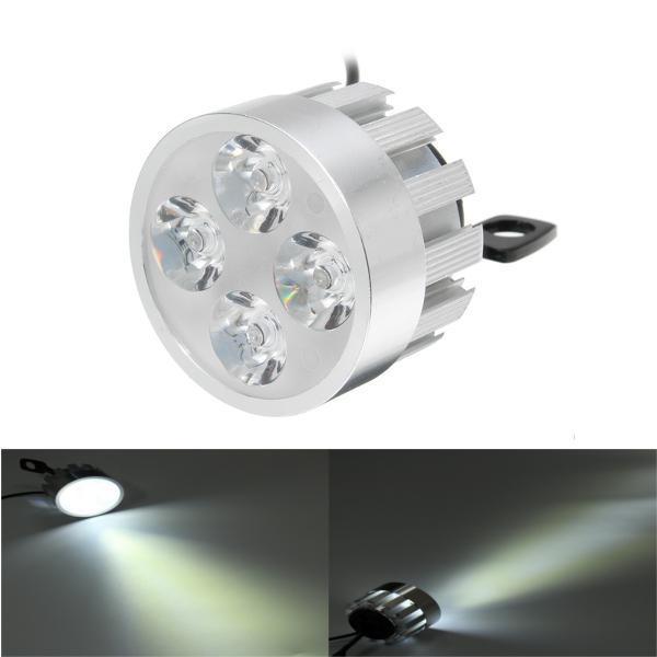 shopping אורות לאופנוע 10V-85V DC 12W LED Light Motorcycle Scooter Bicycle Rear View Mirror Lamp Handlebar Silver