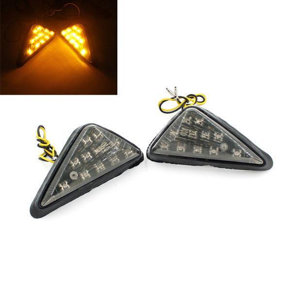 shopping אורות לאופנוע Motorcycle Motor Bike Turn Signal Triangular Steel Ring lamp Amber