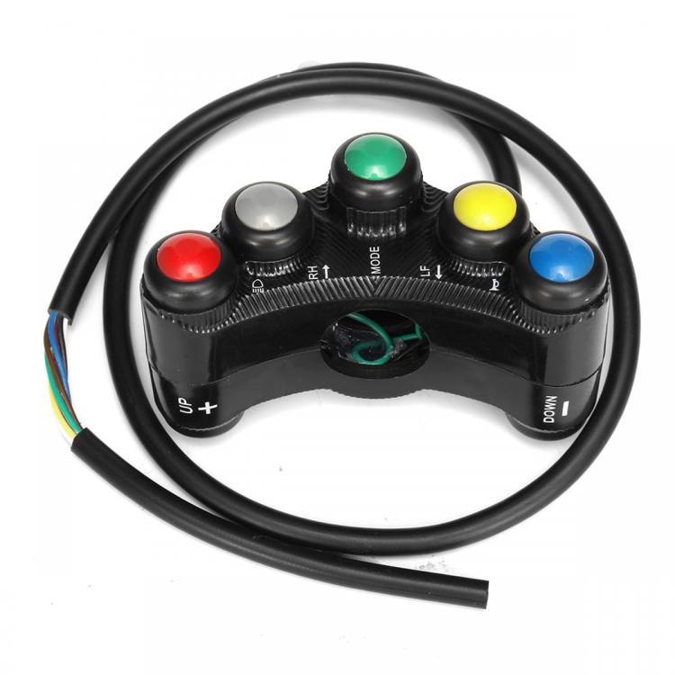 shopping אורות לאופנוע 7 Buttons 22mm Motorcycle ATV Handlebar Headlight Fog light Horn Switch Button