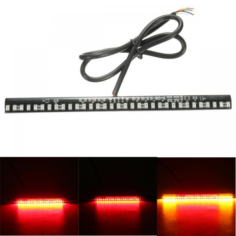 shopping אורות לאופנוע 12V Motorcycle 33 LED SMD Light Strip Rear Tail Brake Stop Turn Signal
