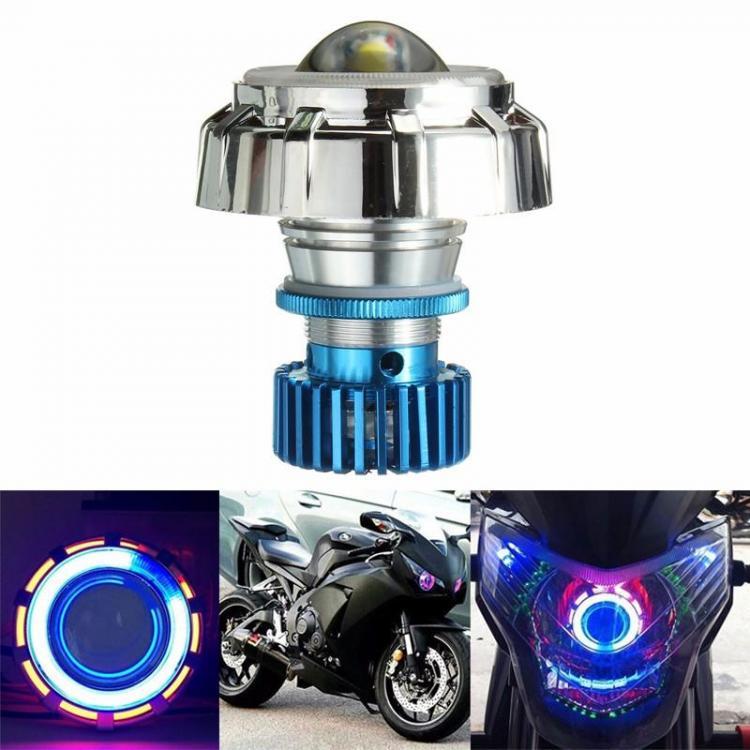 shopping אורות לאופנוע 12V LED Projector Kit Hi/Low Beam Headlight Angel Devil Eye Motorcycle