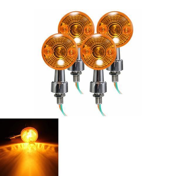 shopping אורות לאופנוע 4pcs Universal Motorcycle Turn Signal Light Indicatior Lamp Amber Bulb