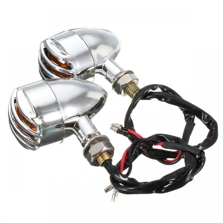 shopping אורות לאופנוע 2pcs 12V Amber Motorcycle Turn Signal Indicator Lights Lamp For Harley